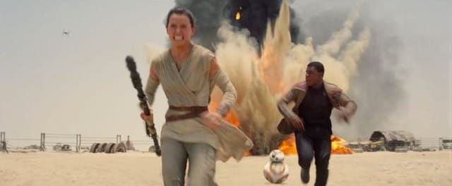 Tie Fighters attack the desert planet Jakku